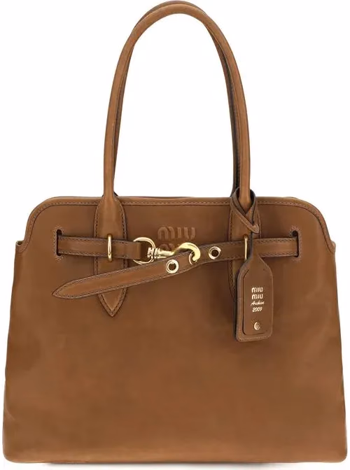 Miu Miu Brown Calf Leather Bos Taurus Shoulder Bag