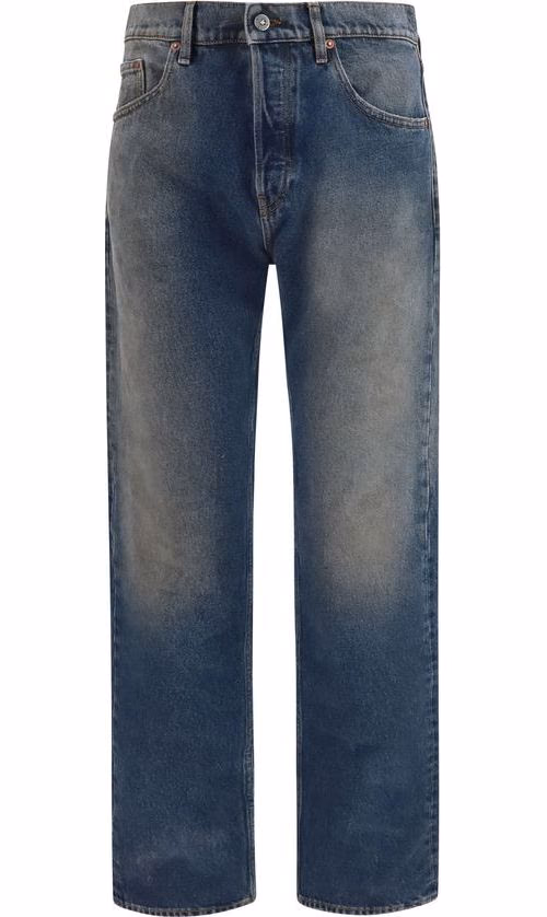 Golden Goose Blue Cotton Straight-Leg Jeans