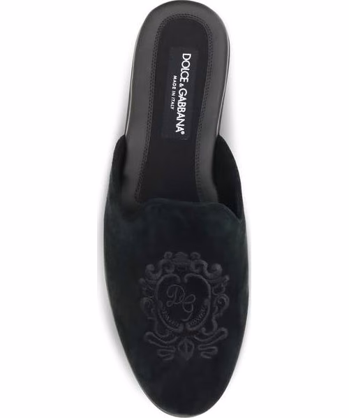 Dolce & Gabbana Black Calf Leather Bos Taurus Mules