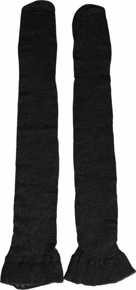 Dolce & Gabbana Dark Gray Wool Over Calf Long Women Accessory Socks