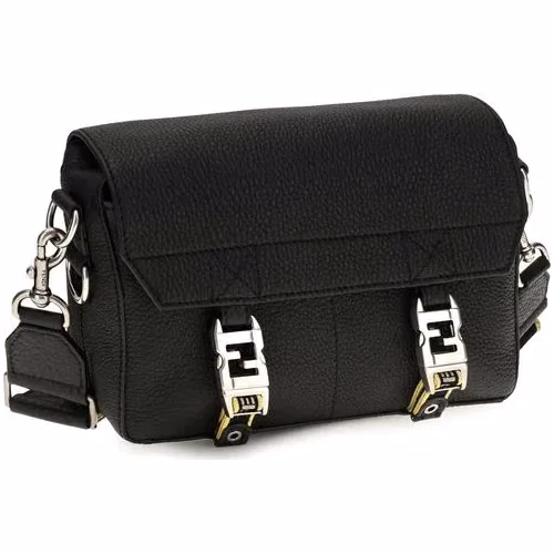 Fendi Black Calf Leather Bos Taurus Shoulder Bag