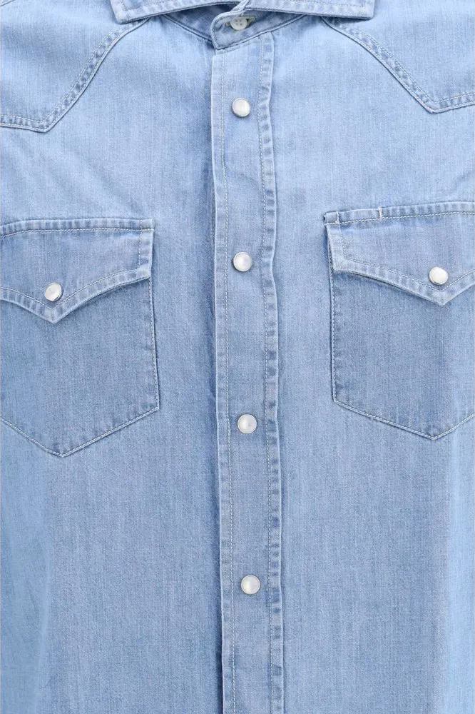 Brunello Cucinelli Blue Denim Shirt