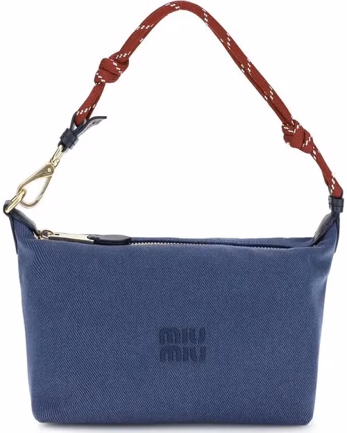 Miu Miu Blue Cotton Shoulder Bag