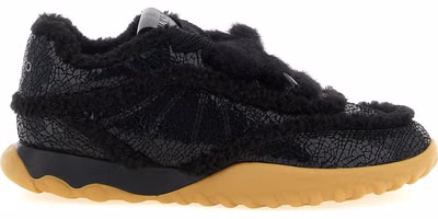 Black Cowhide Chunky Sneakers