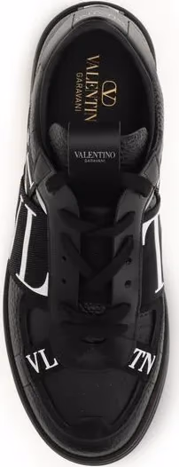 Valentino Garavani Black Calf Leather Bos Taurus Athletic Sneakers