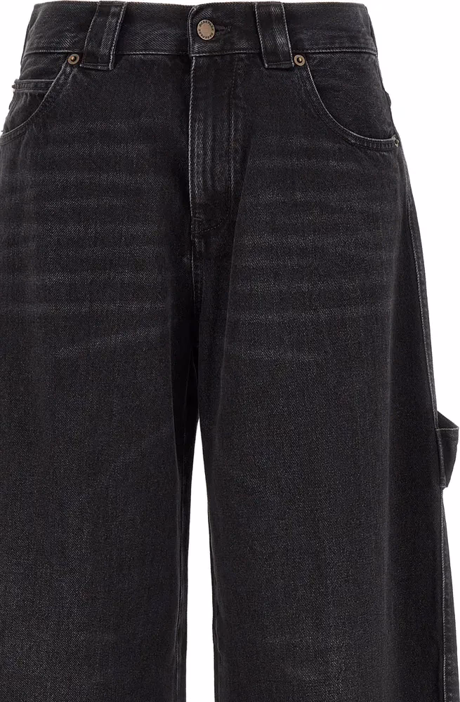 Darkpark Black Cotton Relaxed Fit Jeans