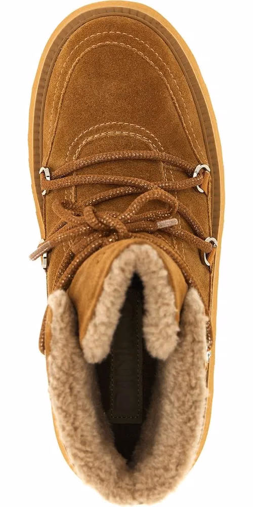 PINKO Brown Cowhide Flat Boots
