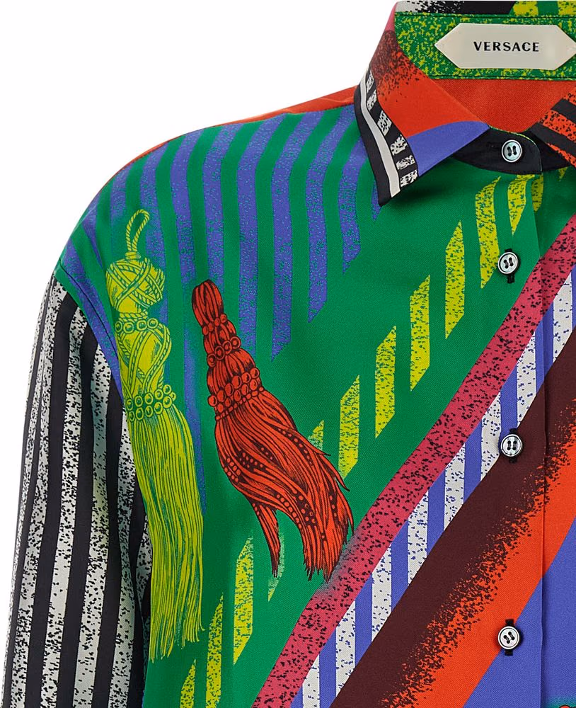 Versace Multicolor Silk Blouse