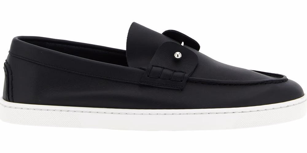 Christian Louboutin Black Calfskin Slip-On Loafers