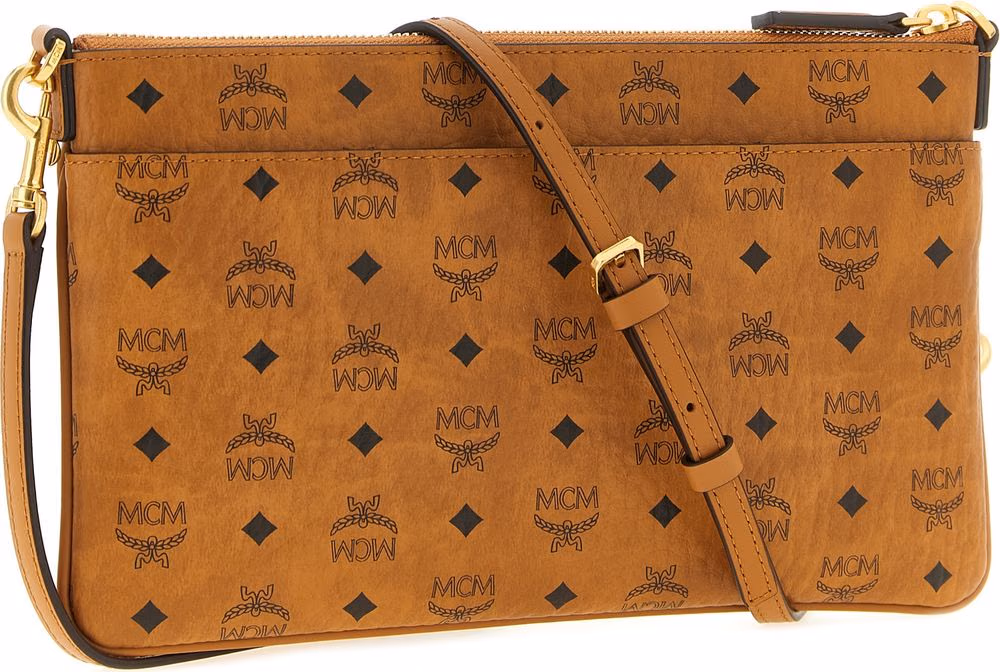 MCM Brown Polyethylene Clutch Bag