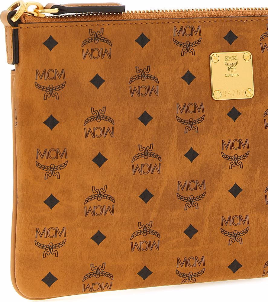 MCM Brown Polyethylene Clutch Bag