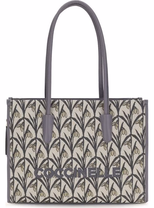 Coccinelle Gray Fabric Shoulder Bag