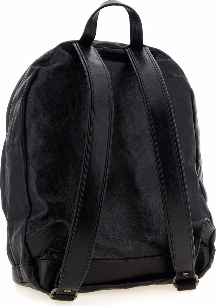 GIORGIO BRATO Black Lamb Leather Backpack
