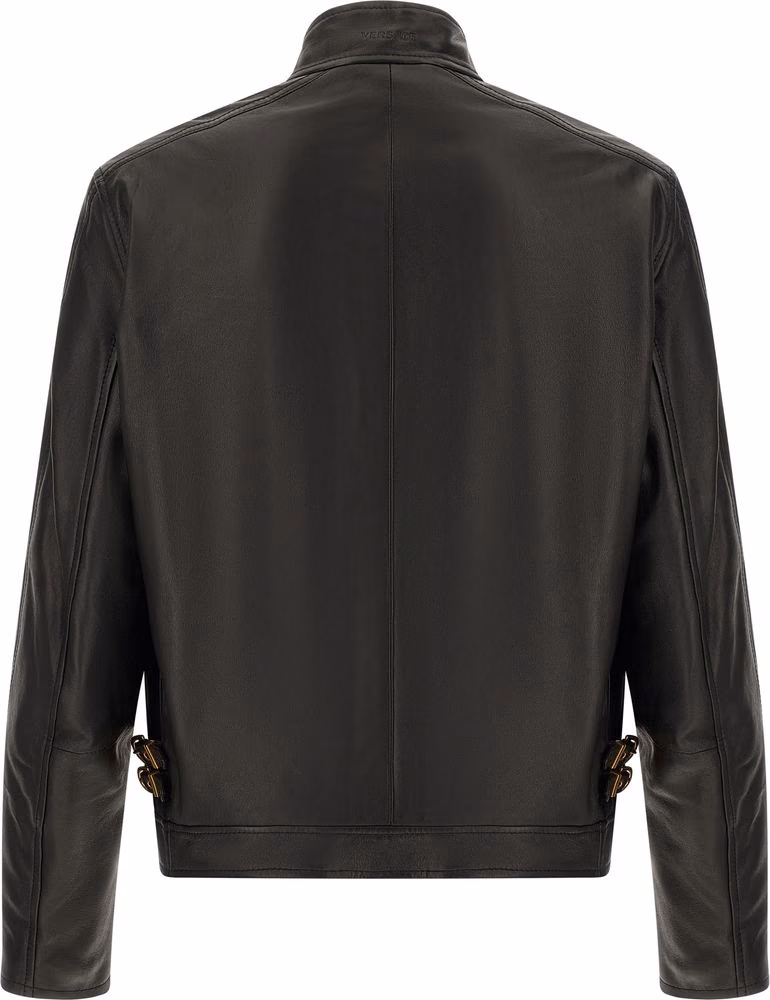Versace Black Lamb Leather Leather Jacket