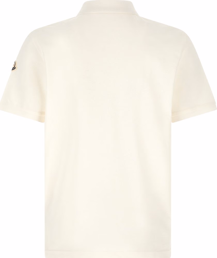 Moncler White Cotton Polo Shirt