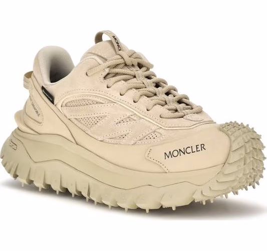Moncler Beige Calf Leather Bos Taurus Athletic Sneakers
