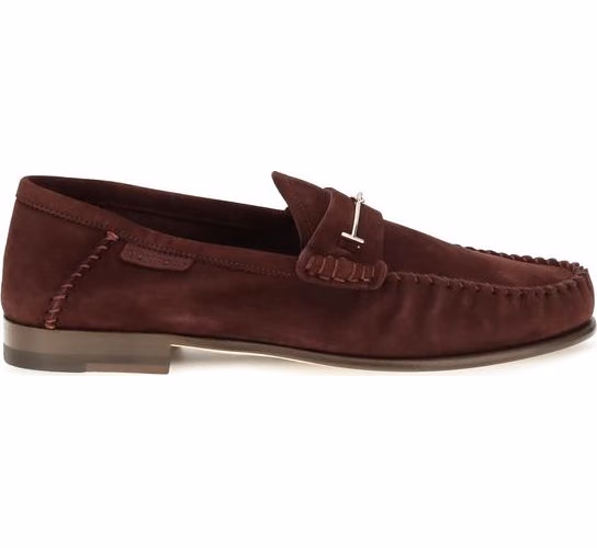 Tom Ford Bordeaux Calf Leather Bos Taurus Slip-On Loafers