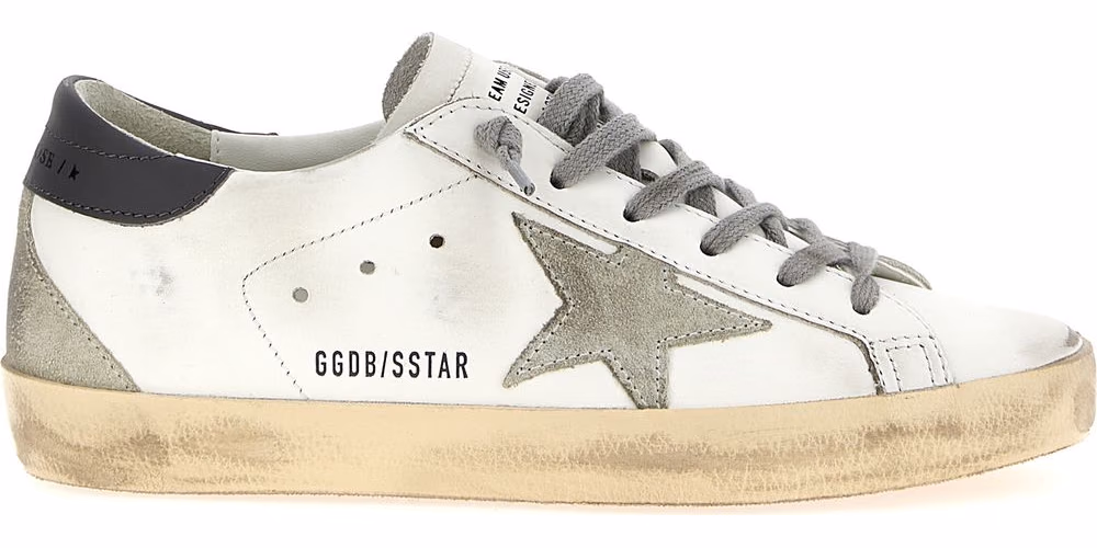 Golden Goose Gray Cowhide Low Top Sneakers