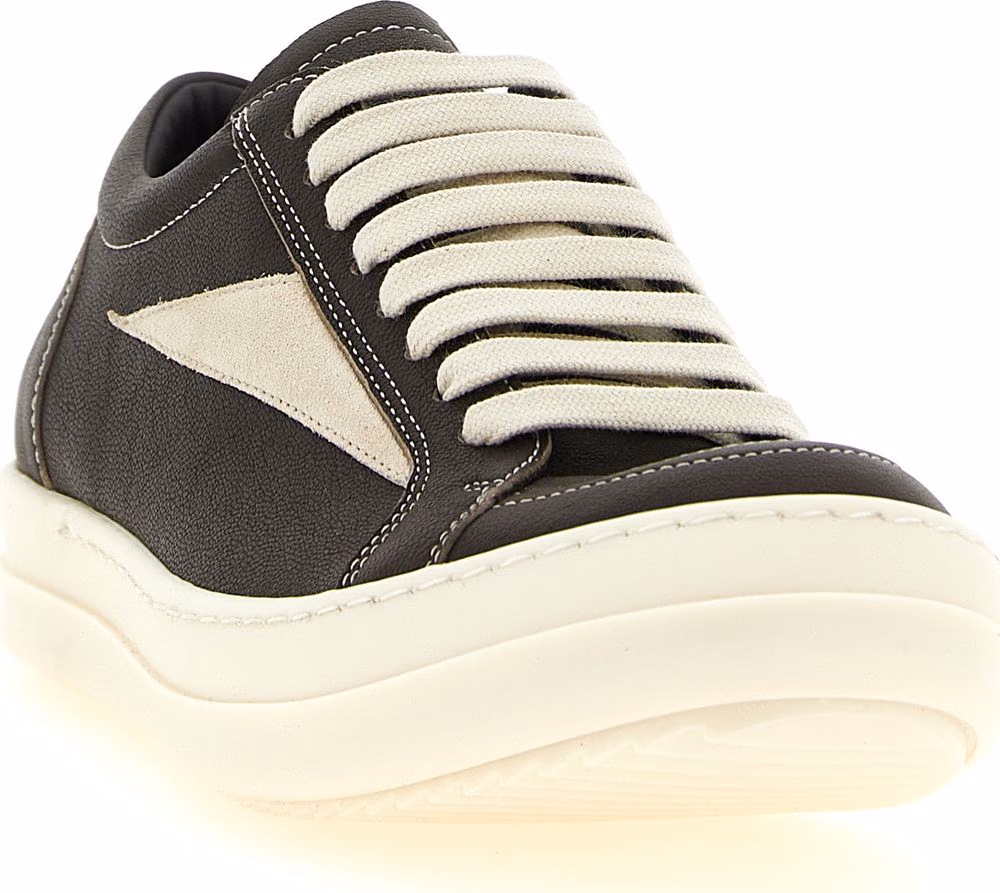 Rick Owens Brown Lamb Leather Low Top Sneakers
