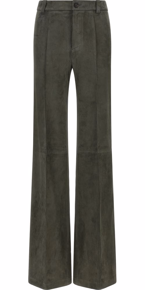 STOULS Gray Lamb Leather Pants