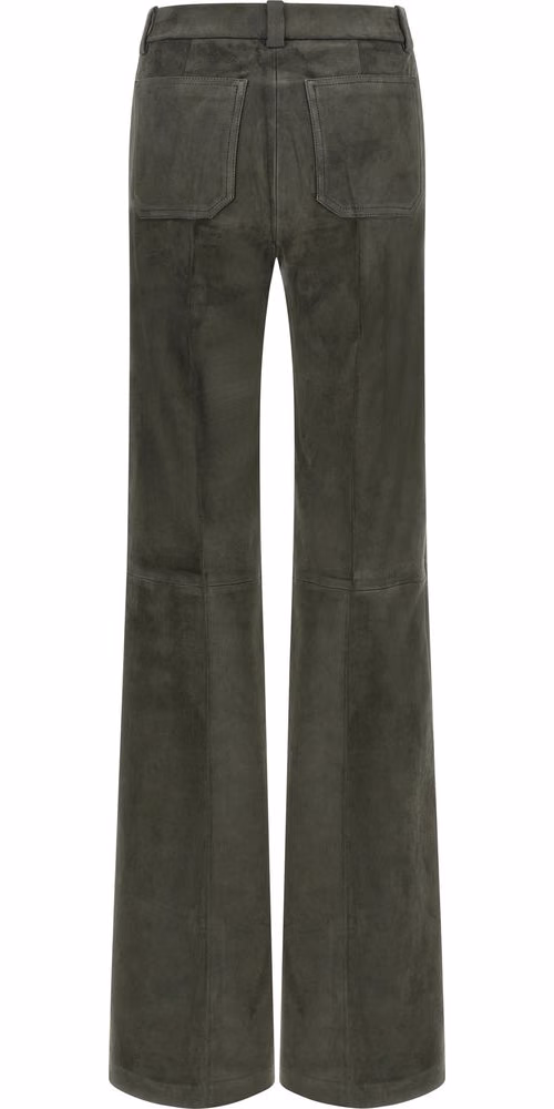STOULS Gray Lamb Leather Pants