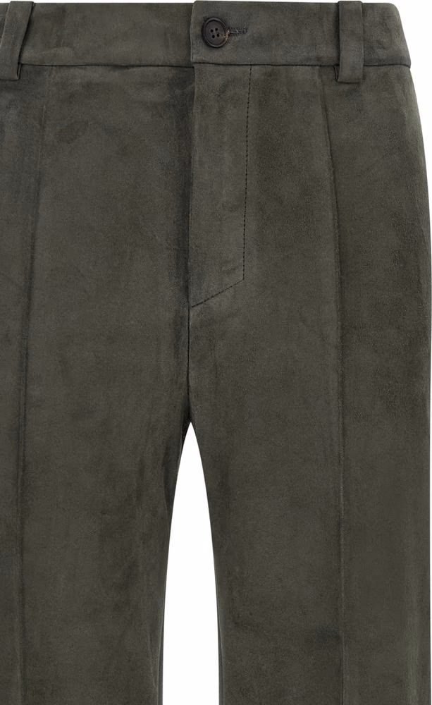 STOULS Gray Lamb Leather Pants