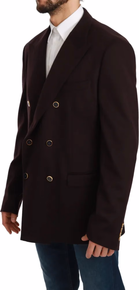 Dolce & Gabbana Bordeaux Cashmere Coat TAORMINA Blazer