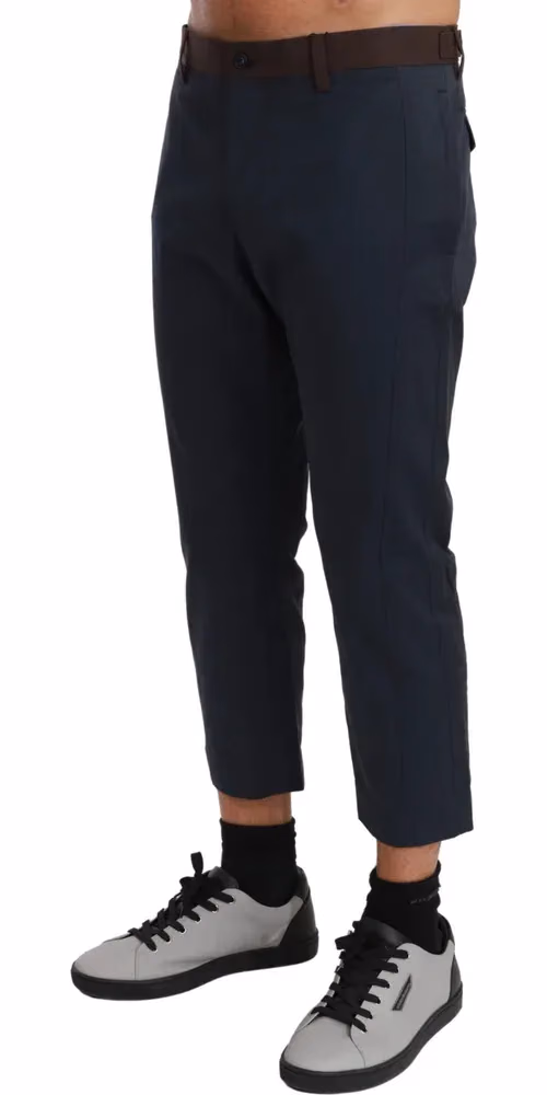 Dolce & Gabbana Brown Stripes Cropped Trousers Pants
