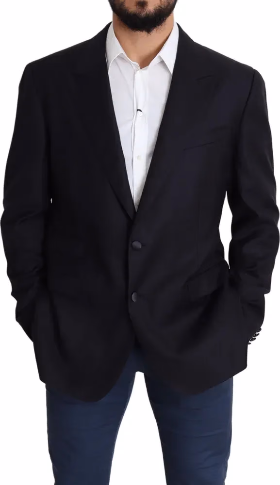 Dolce & Gabbana Black Wool Single Breasted NAPOLI Blazer