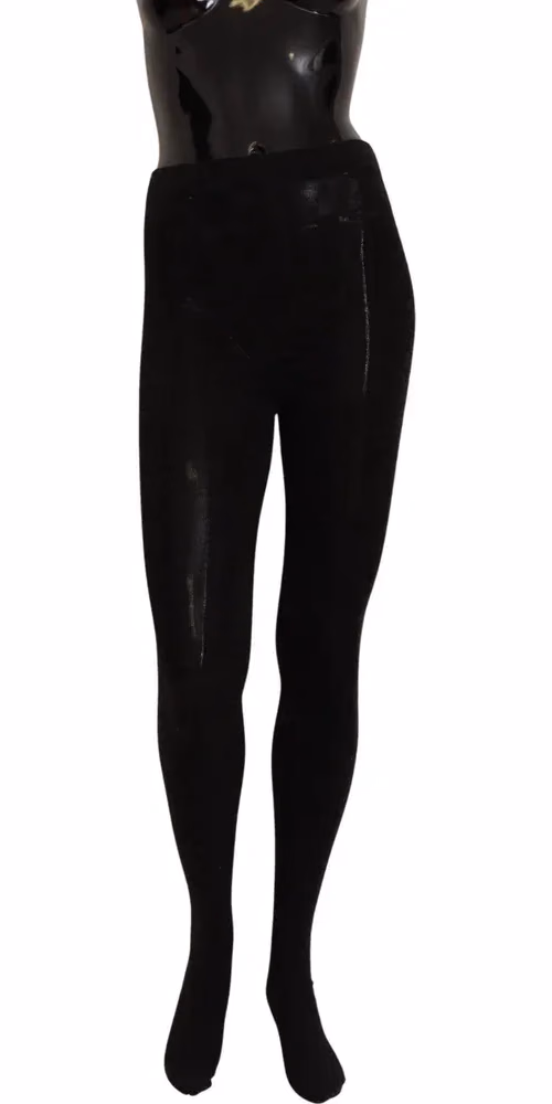 Dolce & Gabbana Black Wool Stretch Tights Stocking Socks