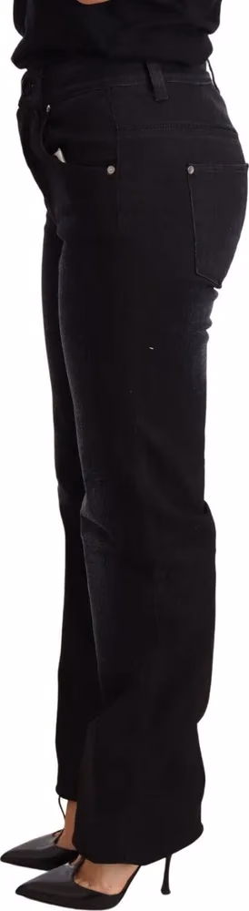 Ermanno Scervino Black Washed Straight Denim Trouser Cotton Jeans