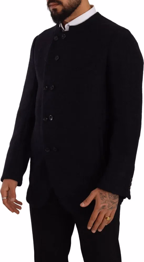 Dolce & Gabbana Gray Alpaca Button Down Men Coat Jacket