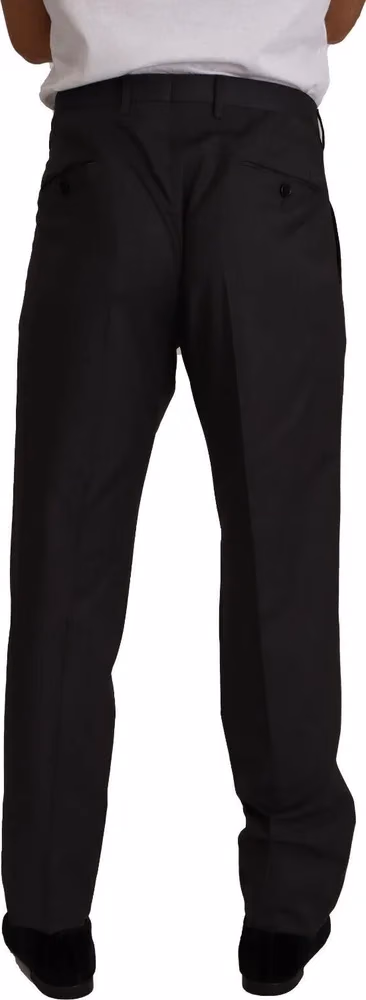 Dolce & Gabbana Gray Wool Formal Tuxedo Trouser Dress Pants