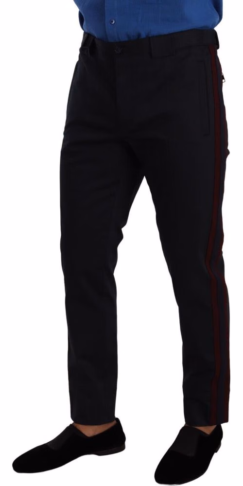 Dolce & Gabbana Blue Bordeaux Cotton Skinny Chino Pants