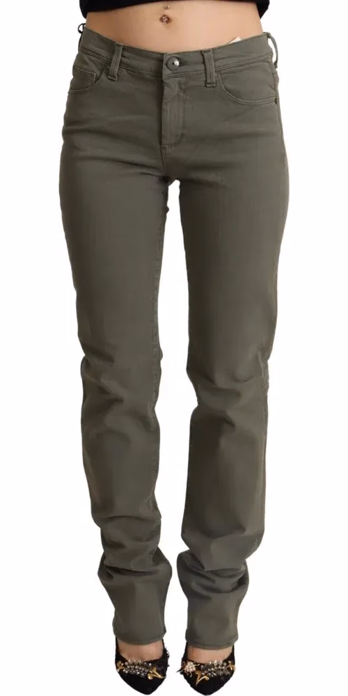 Ermanno Scervino Gray Low Waist Cotton Skinny Denim Trouser Jeans