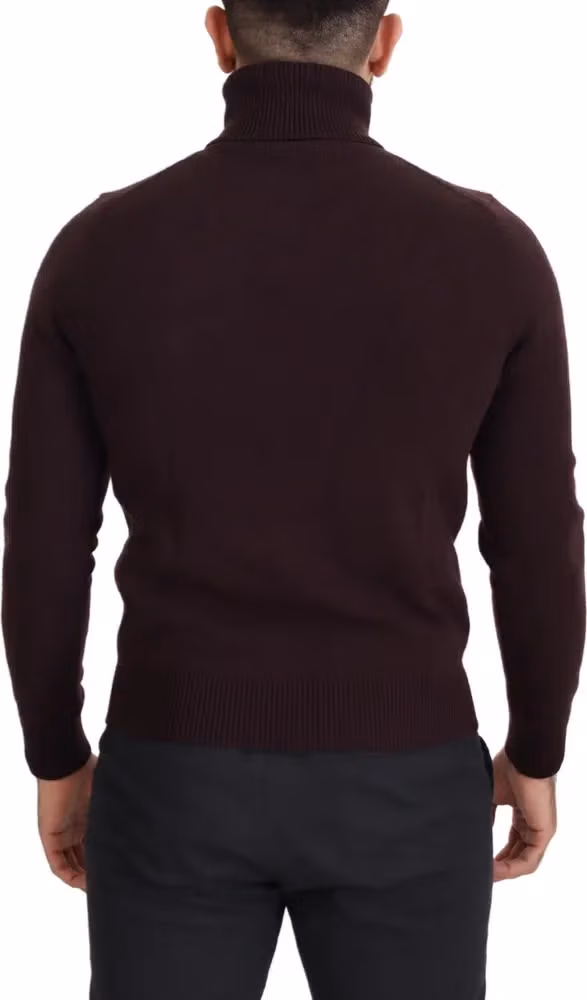 Dolce & Gabbana Brown Wool Turtle Neck Pullover Sweater
