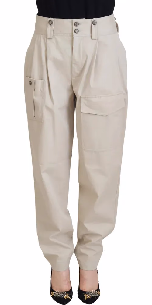 Dolce & Gabbana Beige Cotton Women Cargo Pants