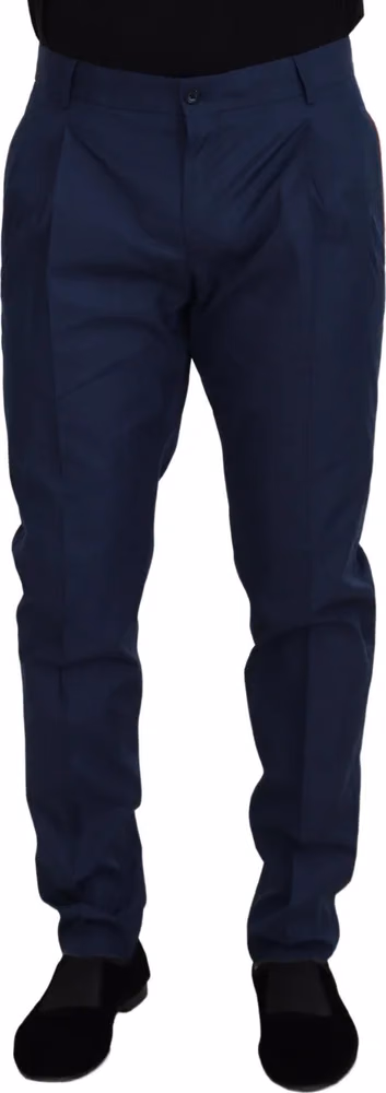 Dolce & Gabbana Blue Cotton Chino Formal Pants