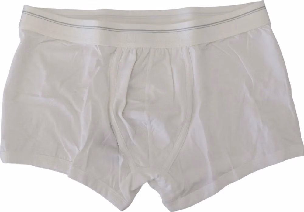 Dolce & Gabbana White Cotton Blend Regular Boxer Underwear