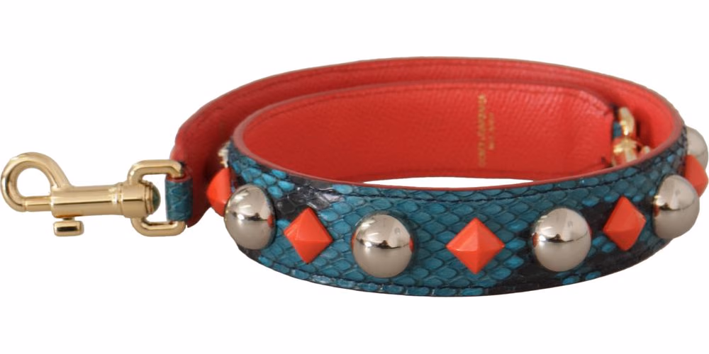 Dolce & Gabbana Green Crystals Leather Bag Shoulder Strap