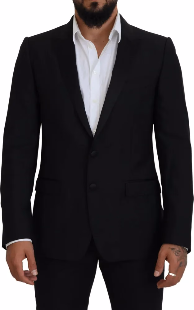 Dolce & Gabbana Black Slim Fit Formal Martini Blazer