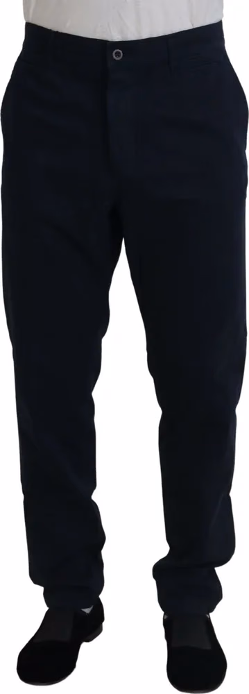 Dolce & Gabbana Blue Cotton Dress Formal Men Pants