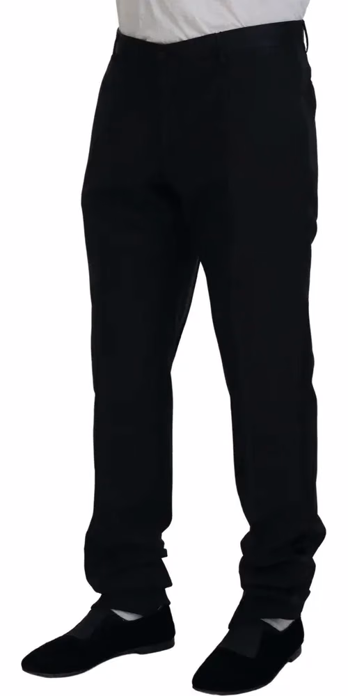 Dolce & Gabbana Black Dress Wool Silk Trouser Pants