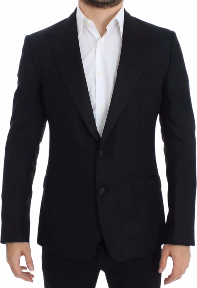 Dolce & Gabbana Black wool silk SICILIA blazer