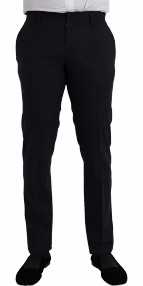 Dolce & Gabbana Dark Blue Wool Slim Fit Formal Pants