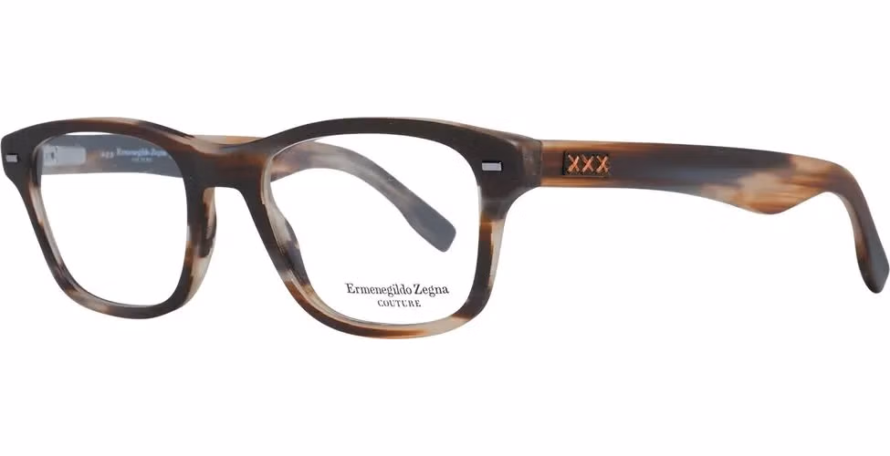 Ermenegildo Zegna Brown Plastic Glasses (Frames)