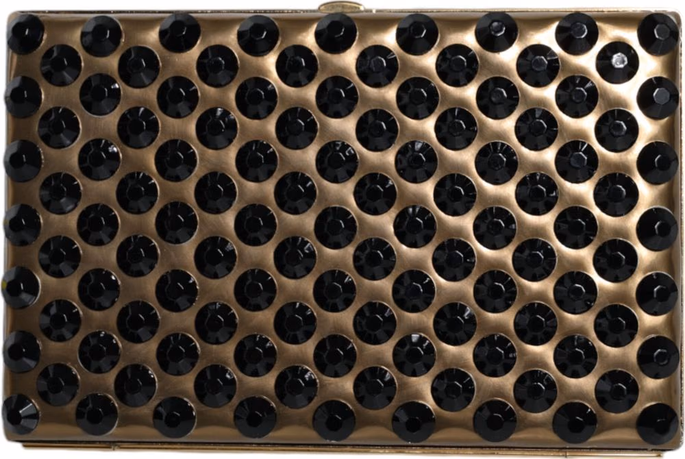 Dolce & Gabbana Gold Crystal Bifold Clutch Evening Party Women Purse Bag