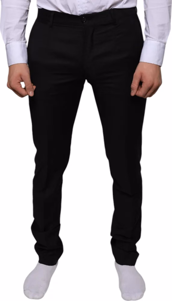 Dolce & Gabbana Black Wool Skinny Dress Formal Pants