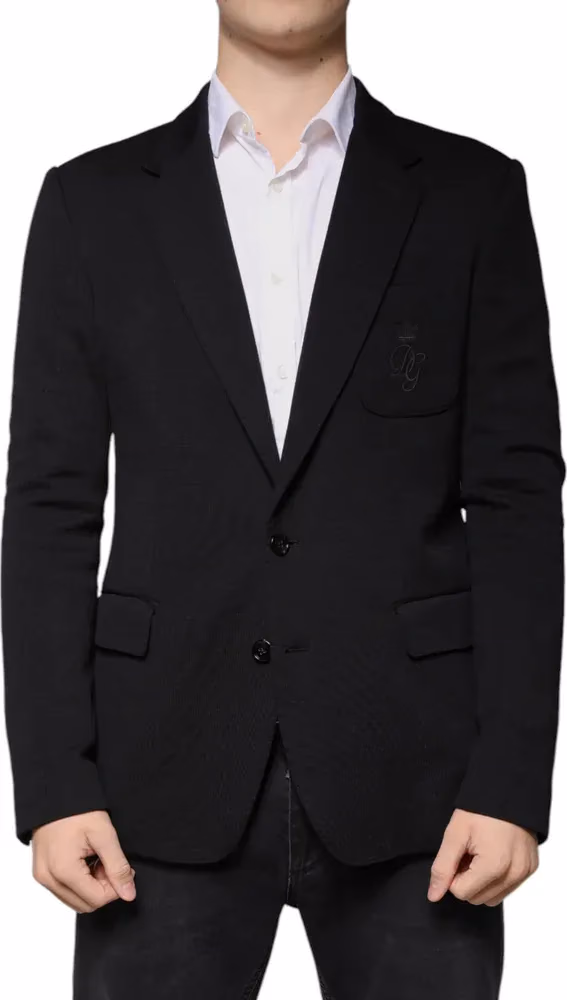 Dolce & Gabbana Black Wool Single Breasted Formal Blazer