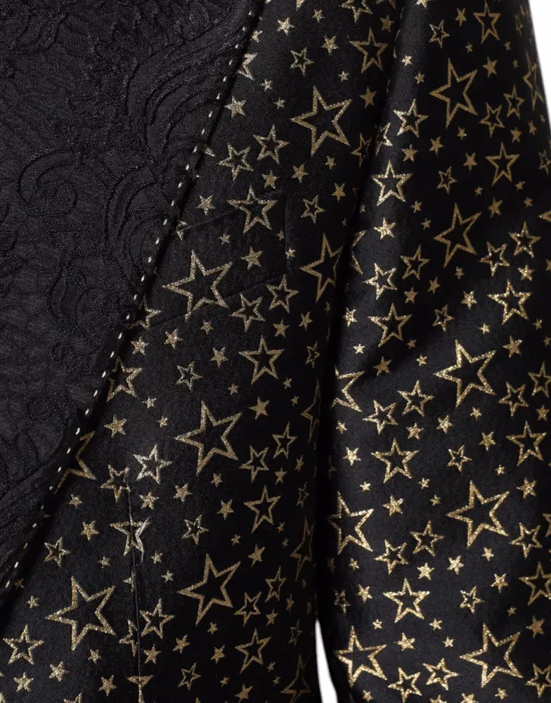 Dolce & Gabbana Dark Gray Stars Jacquard SICILIA 2 Piece Suit